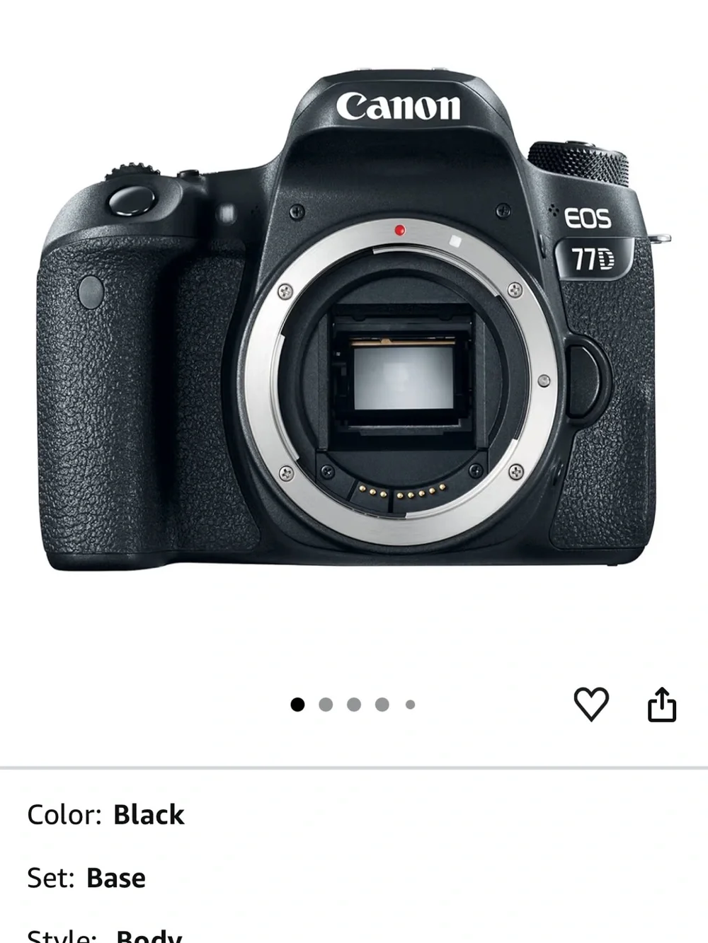 Canon EOS 77D DSLR Camera Body - Black Finish